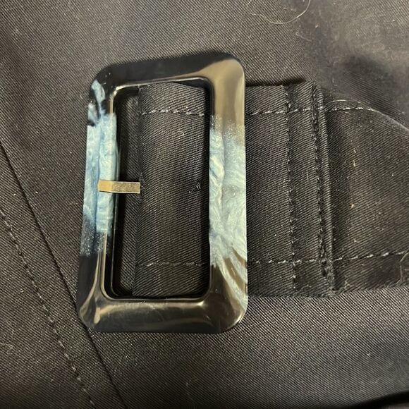 Talbots navy trench coat with suede trim. Size M/P - Picture 6 of 10